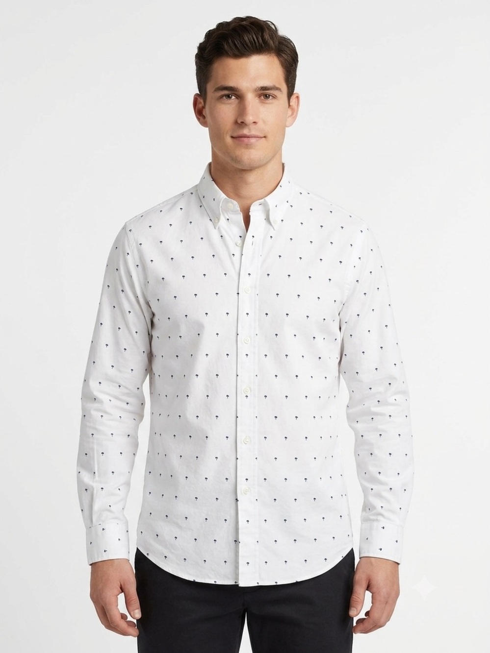 BROOKS BROTHERS Button-up Shirt with Micro Palm Tree details